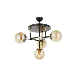 Opviq Luster AV-4331-4T-BSY, 40 cm, IP20, Crno-zlatne boje