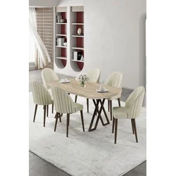 Hanah Home Trpezarijski set, 7 komada, Svetlozeleni
