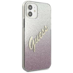 Guess iPhone 12 mini 5,4 pink hardcase Glitter Gradient Script (GUHCP12SPCUGLSPI)