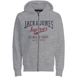 Jack & Jones Sportske majice Sweat a capuche zippé Jjelogo Siva