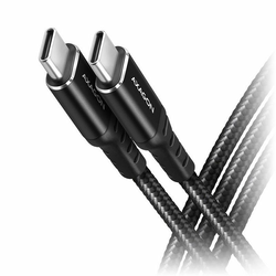 AXAGON BUCM-CM30AB USB-C zu USB-C 2.0 Kabel, 3 m, PD 60W, 3A, geflochten - schwarz BUCM-CM30AB