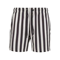 Urban Classics Kratke kopalne hlače  črna / bela