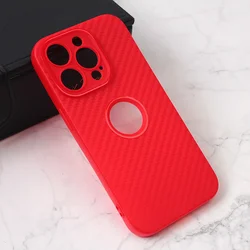 Maska za mobilni telefon iPhone 14 Pro CARBON STRIPE, Crvena