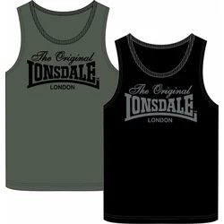 LONSDALE Majica Moston  oliva / črna / bela