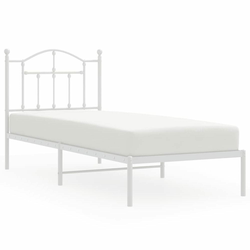 Metalni okvir za krevet s uzglavljem bijeli 90 x 190 cm