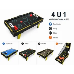 Shoppster Sto za igru 4 u 1 sto za igru - koš, bilijar, stoni tenis i hokej