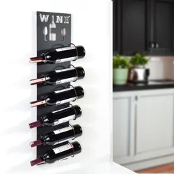 Hanah Home dekorativni metalni stalak za vino Vin Hld-3012, crni