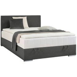 Carryhome POSTELJA Z VZMETNICO 120 cm  x 200 cm , tekstil temno siva