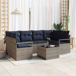 Set sofe 7 pcs Siva i plava poliratan