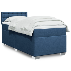 VIDAXL Box spring postelja z vzmetnico modra 100x200 cm blago