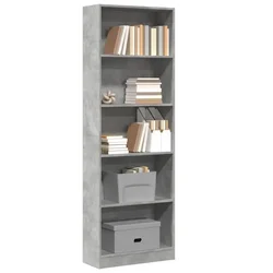 Regal za knjige boja betona 60x24x176 cm konstruirano drvo