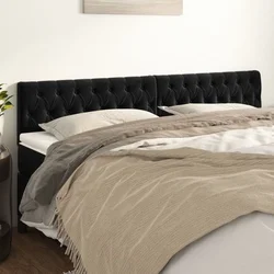 Uzglavlja crna 180x7x78/88 cm baršunasta