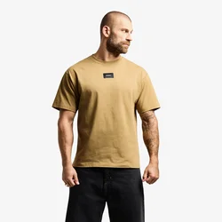 Majice Prosto T-shirt Jacquard Label Camel Beige M