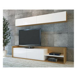 HANNAH HOME TV komoda Kale - tikovina, bela
