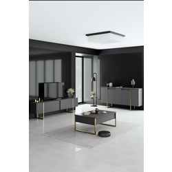 HANAH HOME Set za dnevnu sobu Luxe Anthracite Gold
