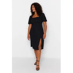 Trendyol Curve Black Knitted Dress with a Slit