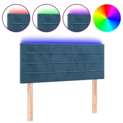Vidaxl LED posteljno vzglavje temno modro 80x5x78/88 cm žamet