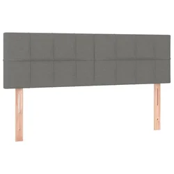 Vidaxl Box spring postelja z vzmetnico temno siva 140x200 cm blago