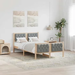 Krevetna konstrukcija s uzglavljem Svijetlo siva 120 x 200 cm