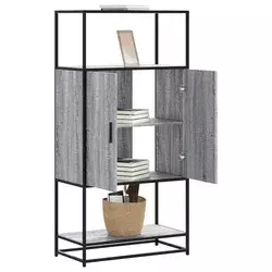 Visoka ploča siva Sonoma 68x35x139 cm Konstruirano drvo i metal