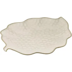 Le COQ plitev krožnik v obliki lista Kypseli 28x21,5 cm, bež (9 kos)