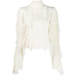 David Koma - fringed fitted sweater - women - White