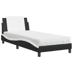 Okvir kreveta bez madraca Zadar crno-bijeli 80 x 200 cm od umjetne kože