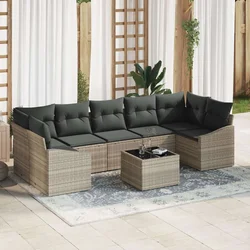 Set sofe s jastukom 8 pcs Svijetlo siva i tamno siva poliratan