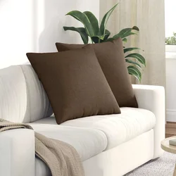 Jastučići za sofu 2 pcs Smeđa 60 x 60 cm tkanina