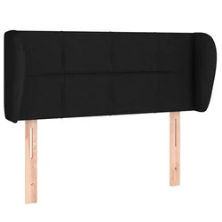 Vidaxl Vzglavje z ušesi črno 93x23x78/88 cm blago
