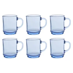 Set of 6 glass mugs, 260 ml, Versailles, Marine - Duralex