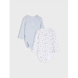 Sinsay - Pamučni bodi sa cvetnim motivom 2 pack - belo