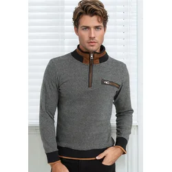 9039 DEWBERRY MENS SWEATSHIRT-BLACK-WHITE