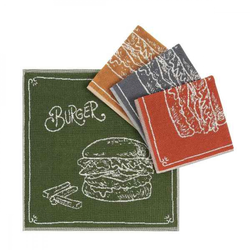 Kuhinjska brisača 50 x 50 cm, burger - siva