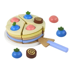 slomart Lesena torta LEAN TOYS s 8 kosi in pladnjem