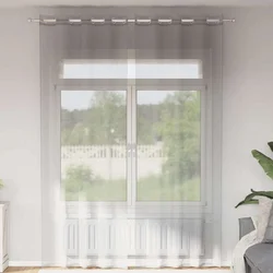 Voile zavjese s ušicama 2 kom svijetlosive 140x300 cm