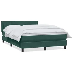 Vidaxl Box spring postelja z vzmetnico temno zelena 160x220 cm žamet