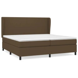 vidaXL vidaXL Box spring postelja z vzmetnico temno rjav 200x200 cm blago, (20899253)