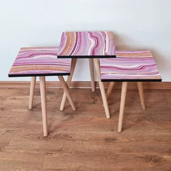 Hanah Home Set klub stočića 3Shp11, 3 komada, Šarena