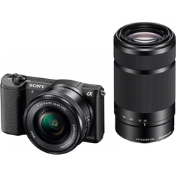SONY set za kompaktni fotoaparat Alpha 5100 (16-50mm + 55-210mm objektiv), črn