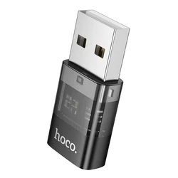 Hoco USB-A na USB-C adapter Hoco UA36C, prozoren, črn