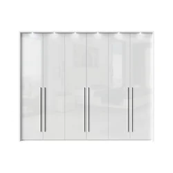JELA Plakar P6B/PN - kolekcija Piano - Kristalno bela/Kristalno Bela HG Lak - 277x226x60 cm