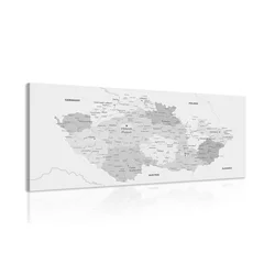 Slika elegantni sivi zemljevid Češke - 200x100