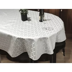 Okrugli Stolnjak 150cm Bela boja-lotos ( VLK0001360-belalotosokrugli )