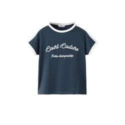 MANGO KIDS Majica COURT marine / bela