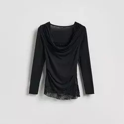 Reserved - Bluza s čipkastim umetkom