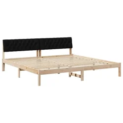Vidaxl Kovinska posteljna konstrukcija Rjava in črna 200 x 200 cm