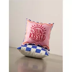 Sinsay - Dekorativni jastuk sa natpisom Sun Kissed - pastelno roze