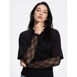 Reserved - Strukirana bluza sa čipkanim rukavima