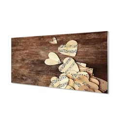 tulup.si Slika na steklu Srce opombe 100x50 cm 4 obešalnika